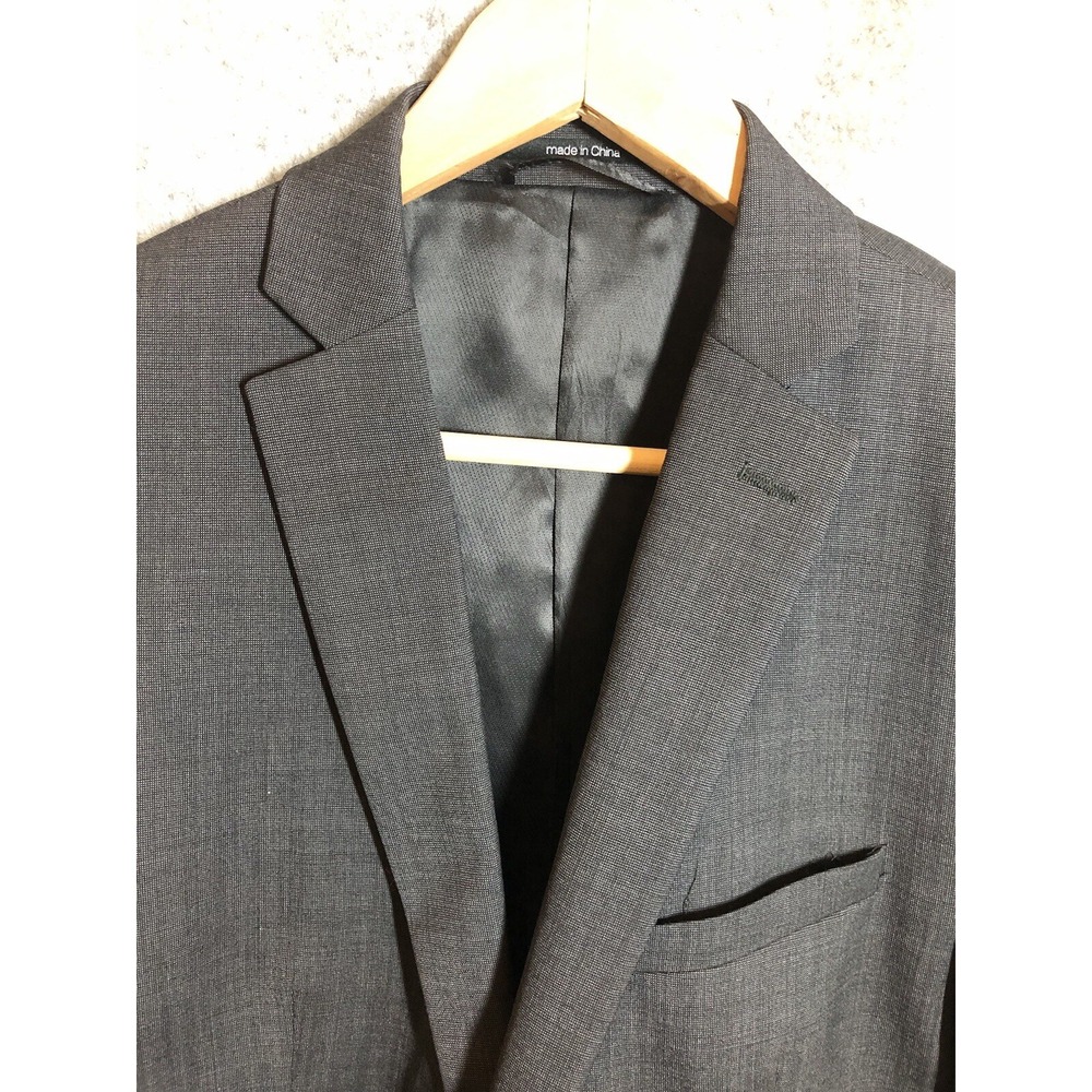 Bar III Blazer Mens 40L Dark Gray 100% Wool Sport Coat Jacket Business Casual